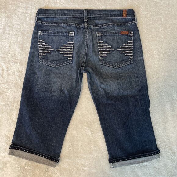 7 For All Mankind Shorts Jeans Denim Size 29 Blue - Picture 9 of 9